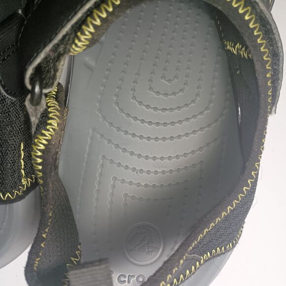 Crocs Swiftwater Black Mesh Fisherman Deck Sandals Men's Sz 12 Ankle Strap 15041 - Picture 16 of 16